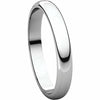 SIZE 15.5 - 3.0 mm wide PLATINUM Half Round Wedding Band FREE Priority Shipping