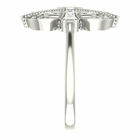 Image of Sterling Silver 1/6 CTW Diamond Vintage Style Ring Sizes 6-8 including 1/4 sizes