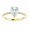 14K Yellow Gold Pear Forever One Moissanite & 1/5 CTW Diamond Engagement Ring