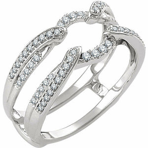 14kt White Gold 1/3 CTW Diamond Ring Guard / Ring Enhancer Size 7 Free Shipping