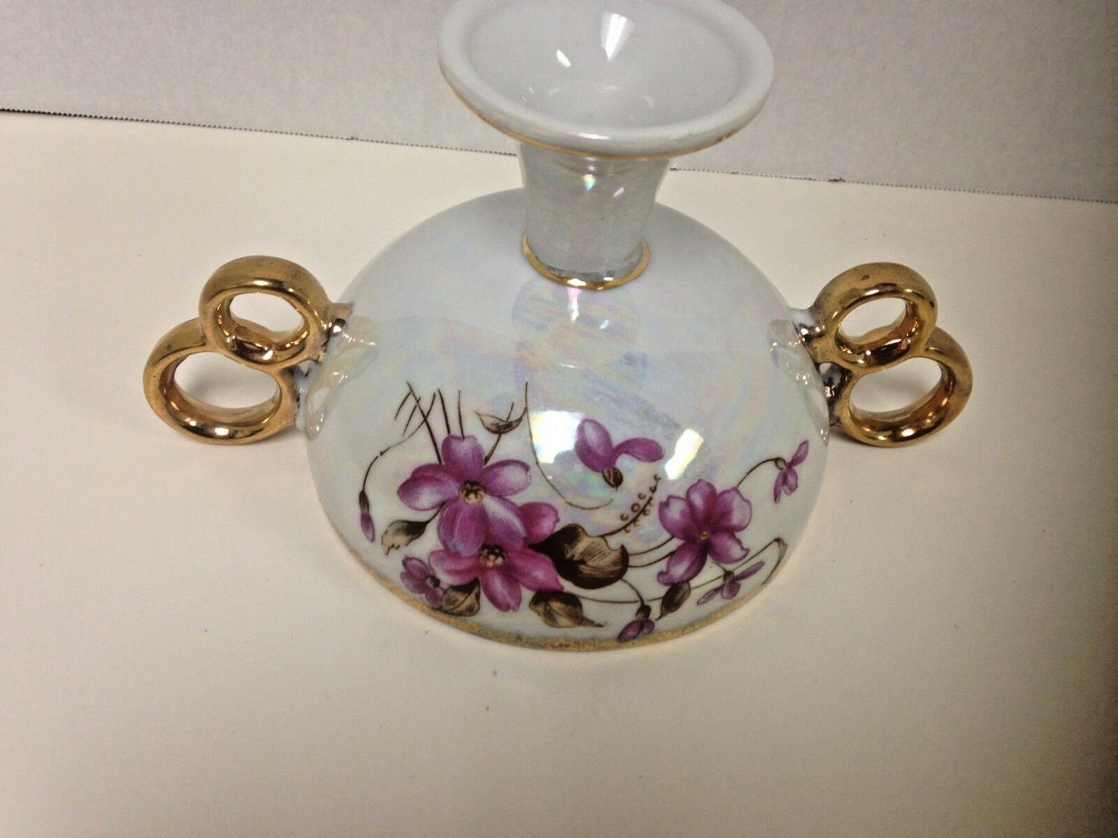 Loft Japan Fine China Floral Pattern Sugar Bowl / Dish Footed with Gold Trim