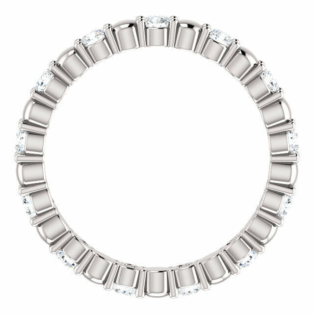 SIZE 5 - 3/8 CTW Diamond Eternity Band 14K White Gold Stackable Ring New Item