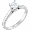 New 10k White Gold Princess Cubic Zirconia Solitaire Engagement Ring Size 7