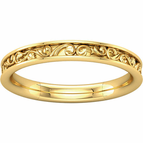 Image of Size 7 - 14kt Yellow Gold Sculptural Style Design Wedding Band Bridal Ring New