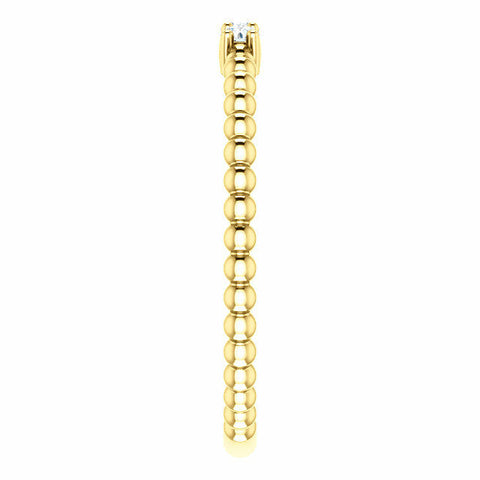 Image of SIZE 7 - 14k Yellow Gold 1/10 CTW Diamond Beaded Stackable Ring / Fashion Band