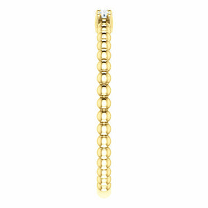 SIZE 7 - 14k Yellow Gold 1/10 CTW Diamond Beaded Stackable Ring / Fashion Band