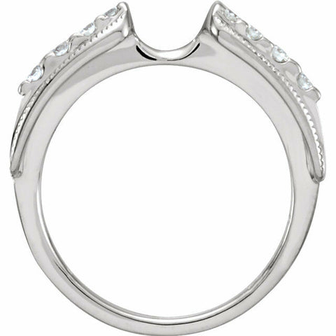 Image of 1/4 ctw Diamond Ring Enhancer 14kt White Gold Size 6 Engagement Ring Enhancer