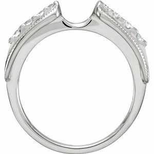 1/4 ctw Diamond Ring Enhancer 14kt White Gold Size 6 Engagement Ring Enhancer