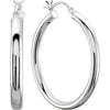 New 37mm x 3mm Sterling Silver Tube Hoop Earrings Free Shipping 4.9 gr