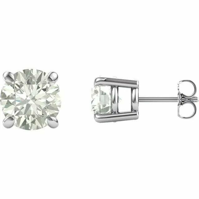 2.5 ct.tw. MOISSANITE Solitaire Stud Earrings 14k White Gold 4 Prong Setting