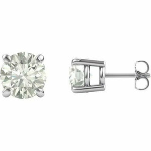 2.5 ct.tw. MOISSANITE Solitaire Stud Earrings 14k White Gold 4 Prong Setting