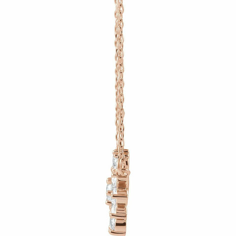 Image of TODAY'S DEAL! 1/2 CTW Diamond Vintage Inspired Snowflake Necklace 14k Rose Gold