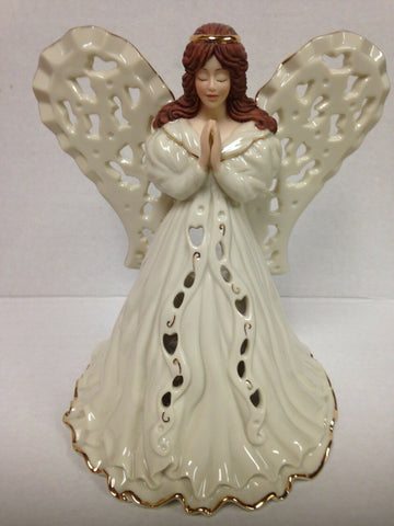 Image of The Angel of Adoration Votive by Lenox 2001 Handcrafted Ivory China 24kt Accents