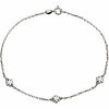 10" Inch Sterling Silver Flower ANKLET with Free Shipping New Gift