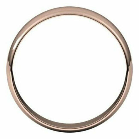 Image of Solid 18k Rose Gold 5mm Wedding Band Sizes 4-20 Half Round Ultra Light Ring