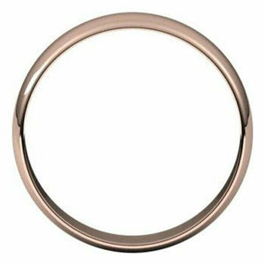 Solid 18k Rose Gold 5mm Wedding Band Sizes 4-20 Half Round Ultra Light Ring