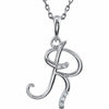 SALE Sterling Silver Diamond Letter "R" Script Initial 18" Necklace 45% Off SRP