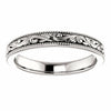 SIZE 6 - Engraved Scroll Design 14k White Gold Wedding Band 3.2mm Wide