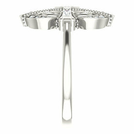 14kt White Gold 1/6 CTW Diamond Vintage Style Ring Sizes 6-8 including 1/4 sizes