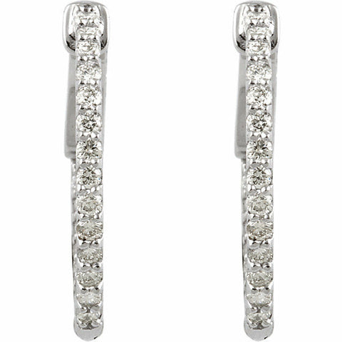 Image of 50% off SRP 1/2 cttw Diamond Inside Outside Hoop Earrings LIMITED TIME SALE