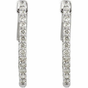 50% off SRP 1/2 cttw Diamond Inside Outside Hoop Earrings LIMITED TIME SALE