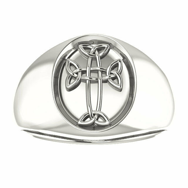 Ladies and Men's Sterling Silver Celtic Inspired Cross Ring Sizes 9-12.5