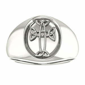 Ladies and Men's Sterling Silver Celtic Inspired Cross Ring Sizes 9-12.5