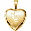 Baptism Heart Locket Gold Plated over Sterling Silver 12 x 12.5mm New