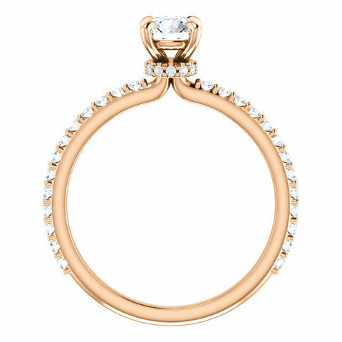 Image of 14K Rose Gold Round Forever One Moissanite & 1/3 CTW Diamond Engagement Ring