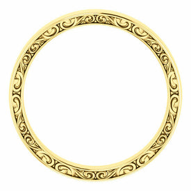 SIZE 10 - Relief Pattern Wedding Band 14K Yellow Gold 4mm Sculptural-Inspired