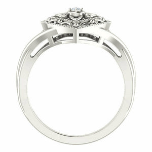 Women's Sterling Silver .025 CTW Diamond Heart Ring Available in Sizes 7 & 8