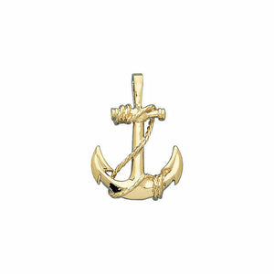 14K Yellow Gold 31x22mm Anchor Pendant Religious Jewelry Gift Idea FREE SHIPPING