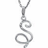 SALE Sterling Silver Diamond Letter "S" Script Initial 18" Necklace 45% Off SRP