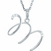 SALE Diamond Letter "M" Script Initial 18" Necklace Sterling Silver 45% Off SRP