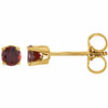 14kt Yellow Gold Mozambique Garnet  "January" Youth Birthstone Earrings