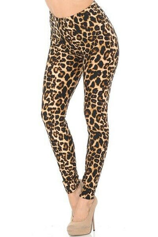 Image of One Lot Includes Adult Leopard Face Mask and Pair of Leopard Plus Size Leggings