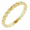 New 2mm 14K Yellow Gold Woven Rope Wedding Band Stackable Ring Bridal Jewelry