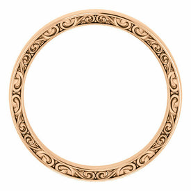 SIZE 6.5 - 14K Rose Gold Wedding Band Relief Pattern 4mm Sculptural-Inspired