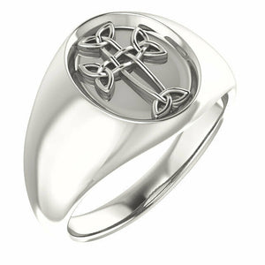 Ladies and Men's Sterling Silver Celtic Inspired Cross Ring Sizes 9-12.5