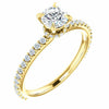 14K Yellow Gold Round Forever One Moissanite & 1/3 CTW Diamond Engagement Ring
