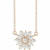 TODAY'S DEAL! 1/2 CTW Diamond Vintage Inspired Snowflake Necklace 14k Rose Gold