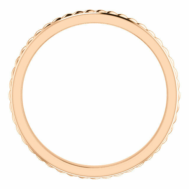 New SIZE 7.5 - 2mm 14K Rose Gold Rope Wedding Band / Fashion Ring 40% off Sale