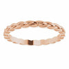 14K Rose Gold Woven Rope Wedding Band 2mm Stackable Ring New Bridal Jewelry