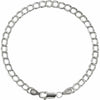 New 7.0 Inch Sterling Silver Curb Charm Bracelet 4.0 mm Wide with Lobster Clasp