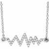 14K White Gold 1/6 CTW Diamond Heartbeat 16-18" Necklace with Adjustable Chain
