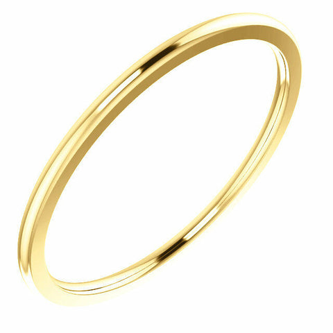 Image of SIZE 6 - 1mm 14kt Yellow Gold Comfort Fit Wedding Band New Classic Style Ring