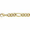 Stainless Steel & Gold Plated Figaro Bracelet with Lobster Clasp 8.5" Inches New
