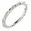 SIZE 6 - 14K White Gold 1/6 CTW Diamond Rope Eternity Band