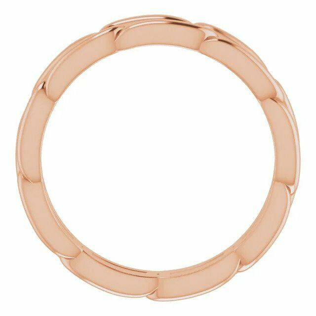 14kt Rose Gold SIZE 5.5 Chain Link Band 3 mm wide Wedding Band Jewelry New