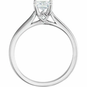 New 10k White Gold Princess Cubic Zirconia Solitaire Engagement Ring Size 7